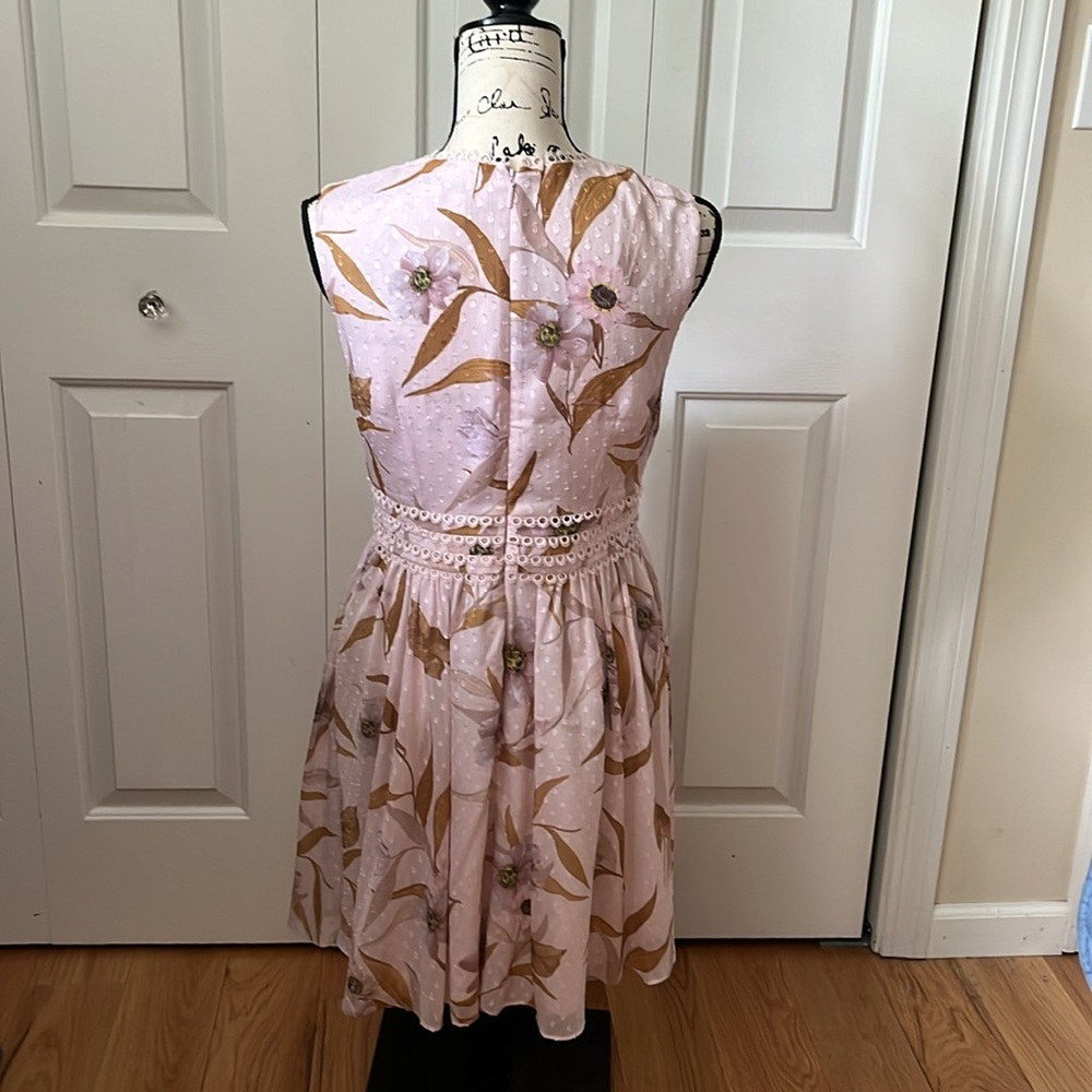 Ted Baker RONTIE Cabana print floral pink sleeveless dress TB 3 USA 8 - Picture 11 of 13